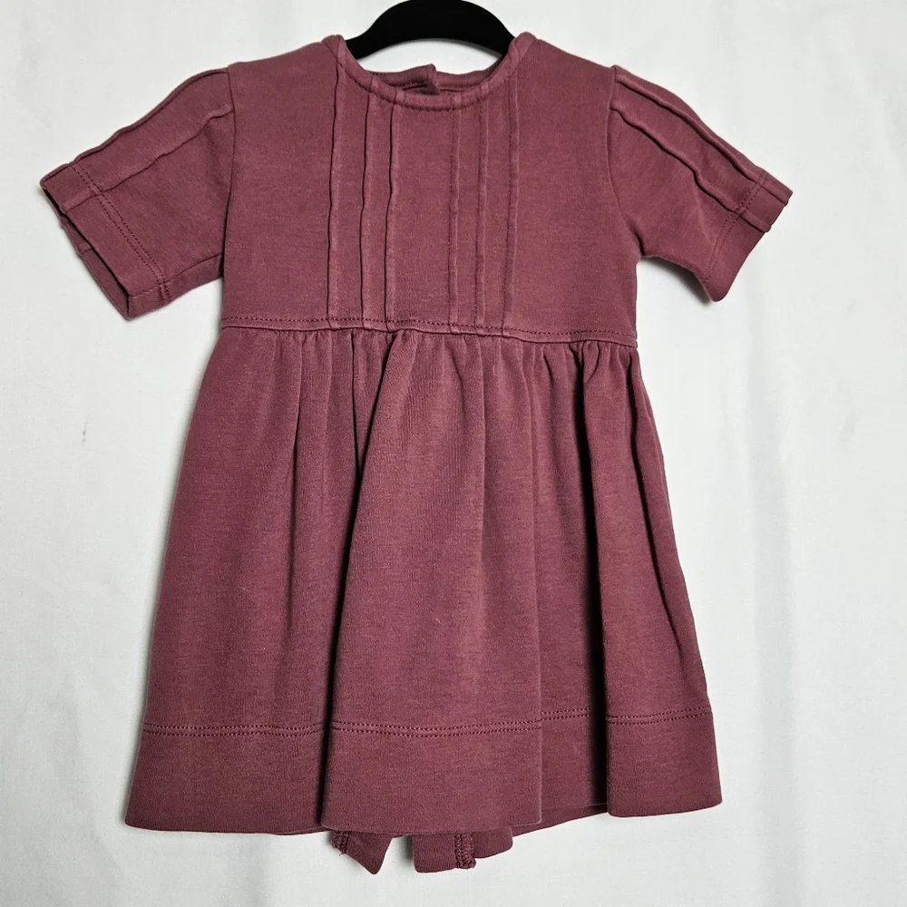 Kate Quinn 100% Organic Cotton Short Sleeve Dress Button Up Back 6-12M